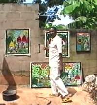 David Mzuguno at his studio in 2000