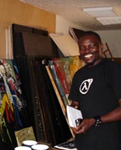 Soly Cissé  no seu atelier em Dakar