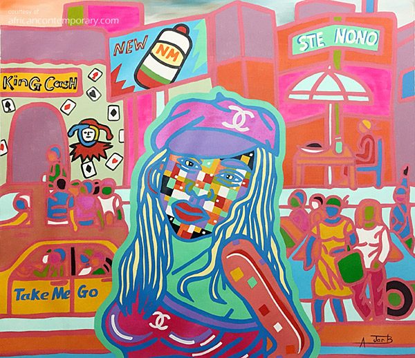 untitled #3 by Ajarb Bernard Ategwa (2016) - acrylics on canvas | 100 cm x 110 cm