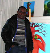 camille-pierre bodo pambu dans son atelier, 2008