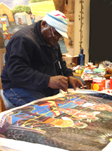 Chéri Chérin at his studio in Kinshasa