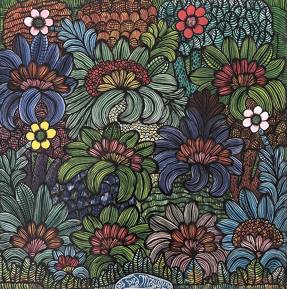 Blue forest by David Herekia Mzuguno (2005) - oil on canvas | 60 cm x 60 cm
