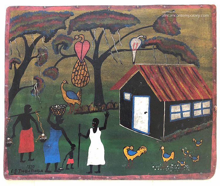 Village by Edward Saidi Tingatinga