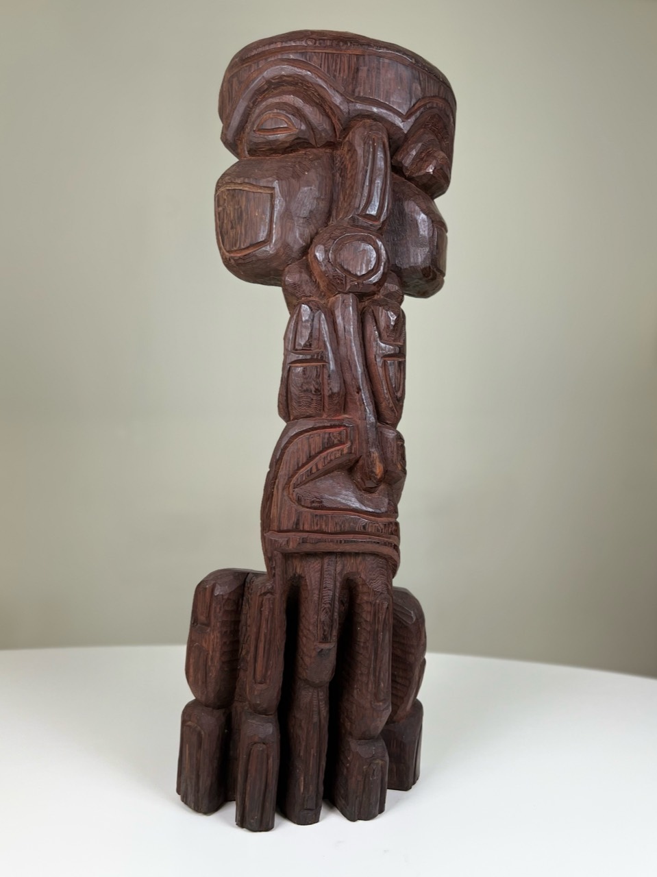 Ernesto Shikhani ’Column of Faces’ 1991 - sandalwood