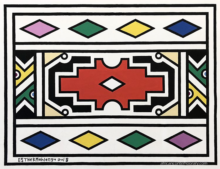 untitled I by Esther Mahlangu (2018) - acrylics on canvas | 90 cm x 120 cm