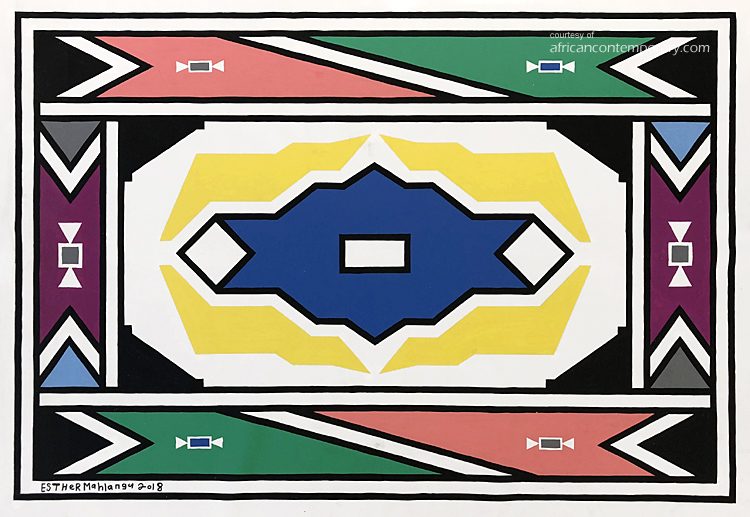 untitled II by Esther Mahlangu (2018) - acrylics on canvas | 130 cm x 190 cm