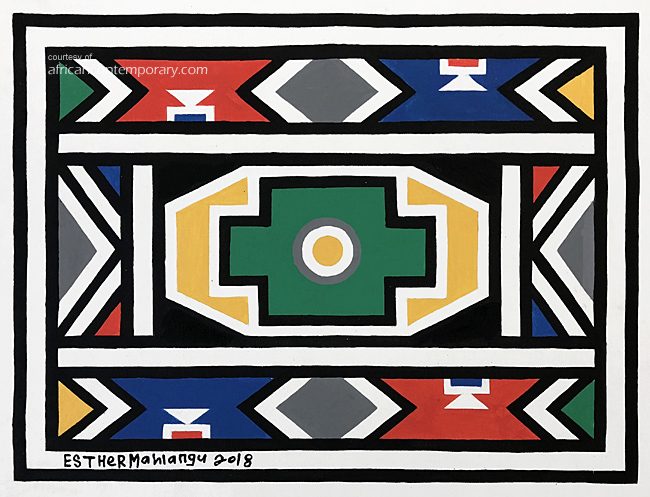 untitled III by Esther Mahlangu (2018) - acrylics on canvas | 60 cm x 80 cm