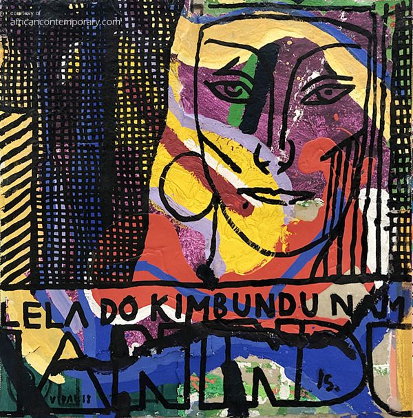 Lela do Kimbundu by Francisco Vidal (2018) - mixed media on handmade paper | 100 cm x 100 cm