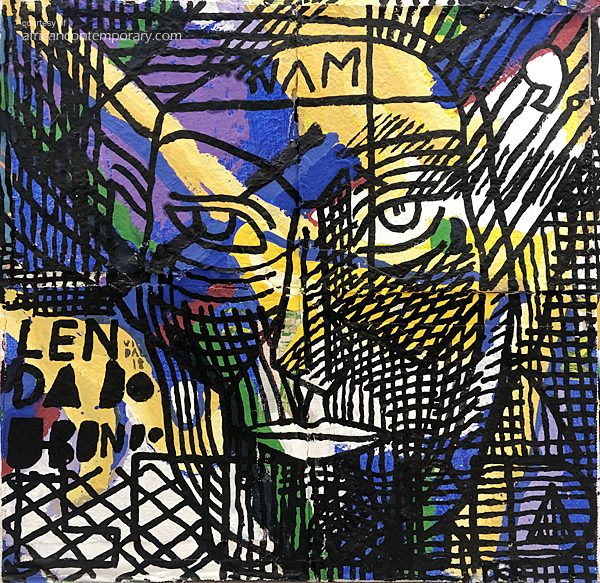 Lenda do Ubondo by Francisco Vidal (2018) - mixed media on handmade paper | 100 cm x 100 cm