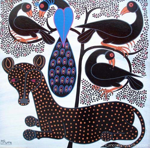 Leopard and birds by Hashim Mruta Bushier