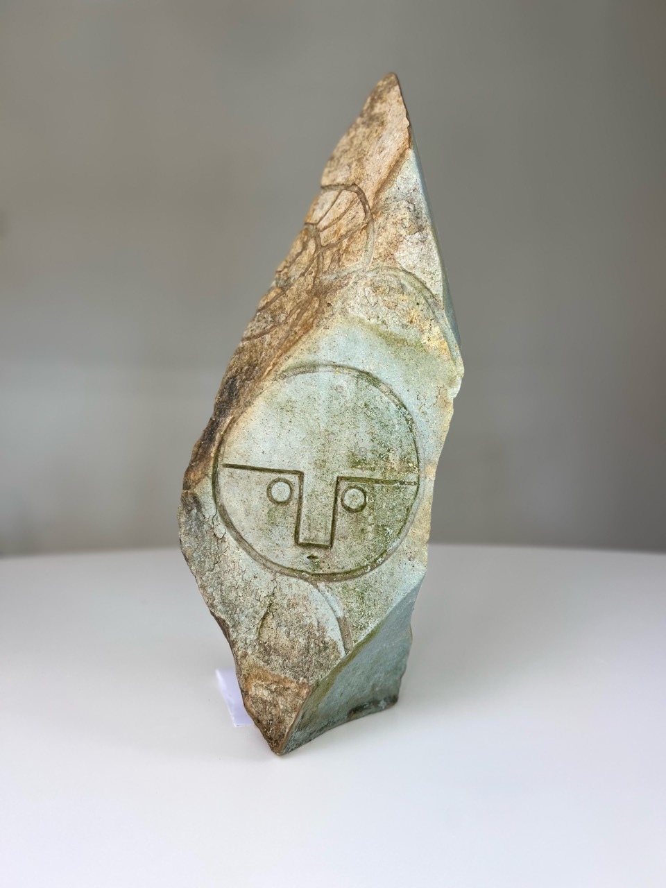 Henry Munyaradzi ’Palm Wine Tapper’ - green opal stone | 55 cm x 22 cm x 18 cm (21.7 in x 8.7 in x 7.1 in)
