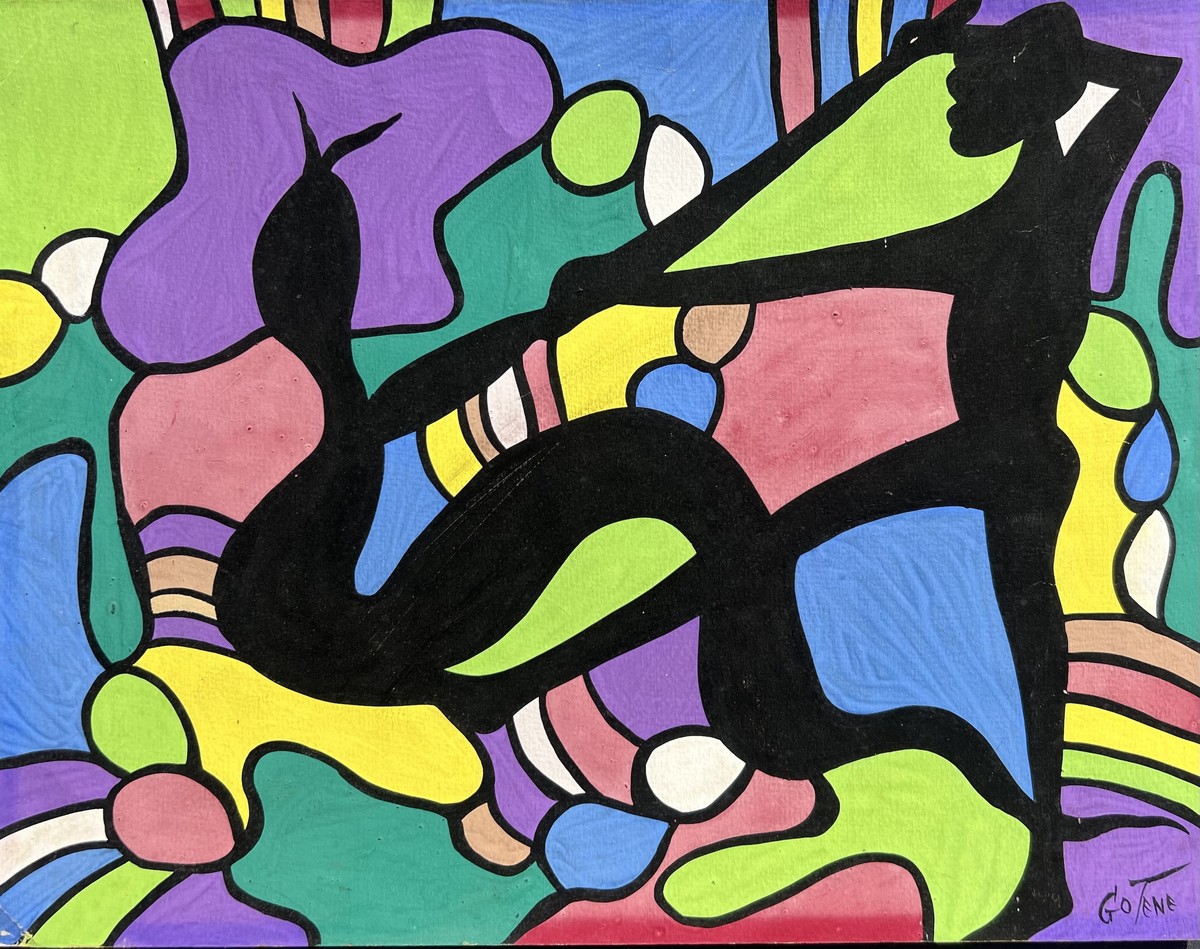 Composition by Marcel Gotène (c.1950/60) - gouache on paper | 33 cm x 43 cm