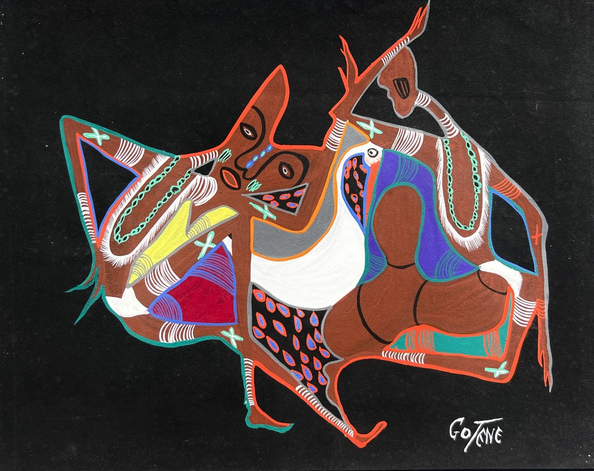 Horned Beast by Marcel Gotène (c.1950/60) - gouache on paper | 33 cm x 41 cm