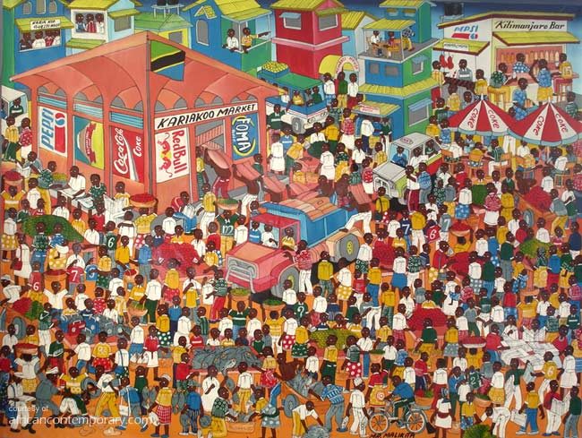 Kariakoo Market by Maurus Michael Malikita (2007) - oil on canvas | 150 cm x 200 cm