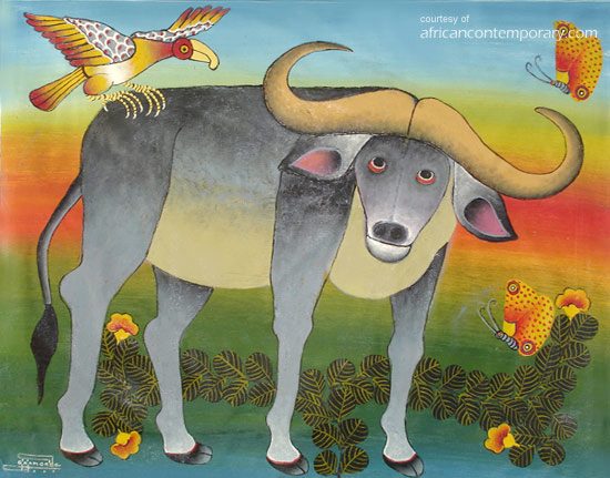 Buffalo by Omari Amonde (2009) - oil on canvas | 80 cm x 100 cm