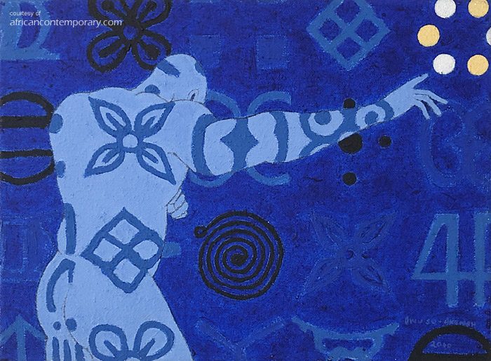 Prelude to the Microcon no. 4 by Owusu-Ankomah - Ankomah 'Prelude to the Microcon no. 4' 2010 - acrylics on canvas | 30 cm x 40 cm