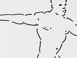 Detail of a drawing by Owusu-Ankomah, 'Track 27', 2006