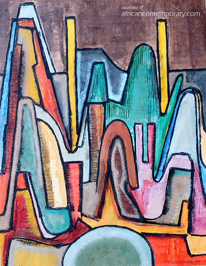 Anthill in the desert by Rufus Ogundele (1988)