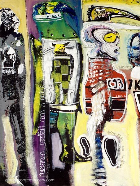 untitled #2 by Soly Cissé (2011) - mixed media on canvas | 80 cm x 60 cm