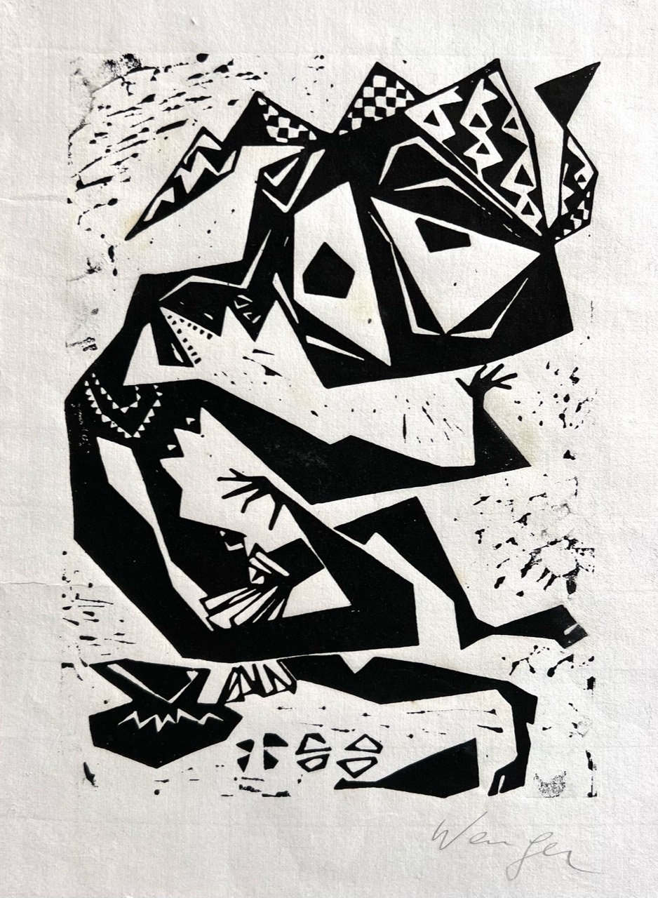 Untitled woodcut by Susanne Wenger