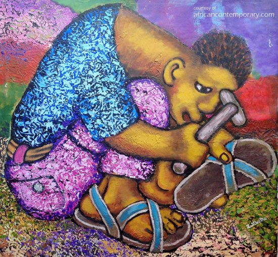 Mending Sandals by Zacharia Mbutha (2013)