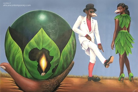 Bodo 'La Sape, lumière du Congo' 2007 - acrylics on canvas | 135 cm x 200 cm