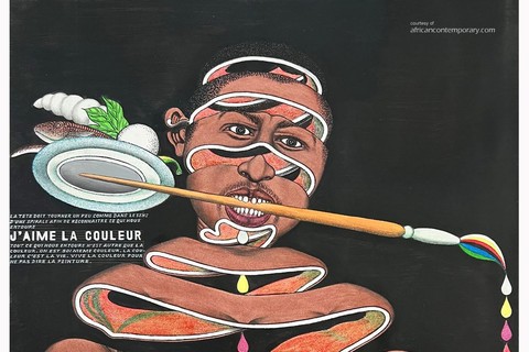 Chéri Samba 'J'aime la couleur' 2004 - acrylics and glitter on canvas | 120 cm x 150 cm