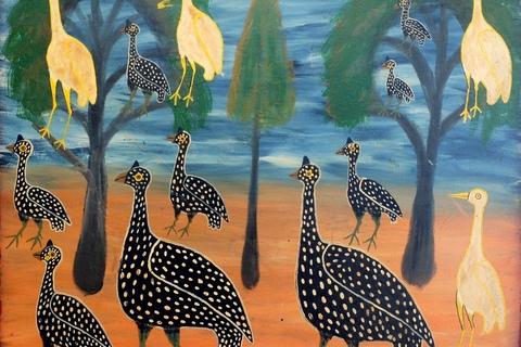 Birds in the Forest at Tunduru by Edward Saidi Tingatinga, 1968
