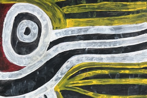 Ernesto Shikhani 'Coiled Eye' 1995 - oil on paper | 40 cm x 30 cm (15.7 in x 11.8 in)