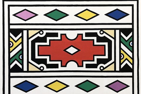 Esther Mahlangu 'Untitled (Ndebele Pattern I)' 2018 - acrylics on canvas | 90 cm x 120 cm