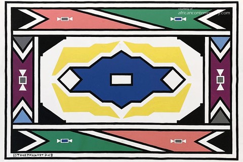 Esther Mahlangu 'Untitled (Ndebele Pattern II)' 2018 - acrylics on canvas | 130 cm x 190 cm