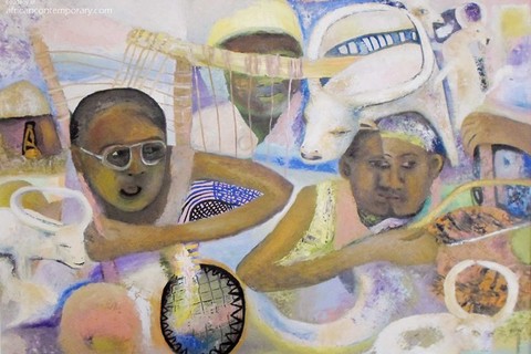 Jak Katarikawe 'Untitled (Village Scene)'