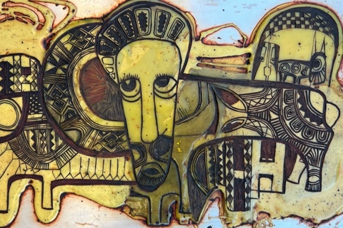 An Animal II by Jimoh Buraimoh, 1977, resin printing plate