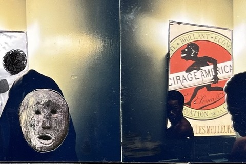 Louis Kakudji 'Cirage Américain' 2001 - Photography and collage | 12 cm x 64 cm (4.7 in x 25.2 in)