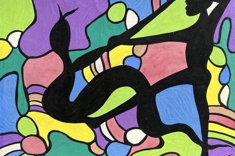 Marcel Gotène 'Composition' c.1950/60 - gouache on paper | 33 cm x 43 cm (13.0 in x 16.9 in)