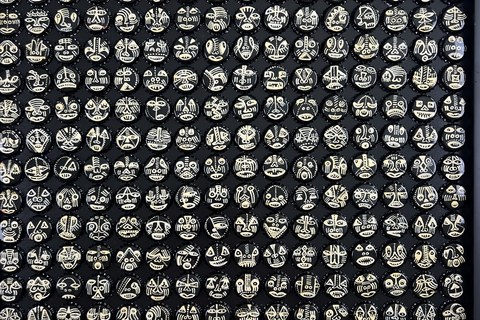 Margaret Majo 'Untitled (Black Installation I)' circa 2000 - painted bottle caps, installed on wood, lacquered framing plate | 52 cm x 52 cm (20.5 in x 20.5 in)