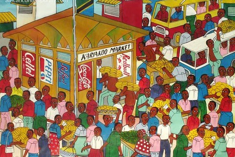 Maurus Michael Malikita 'Kariakoo Market' 2007 - oil on canvas | 80 cm x 100 cm (31.5 in x 39.4 in)