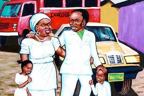 Peintre Moke 'Bus Dokolo' 1992 - oil on canvas | 85 cm x 73 cm