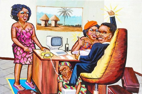 Peintre Moke 'PDG Bureau' 1992 - oil on canvas | 75 cm x 85 cm