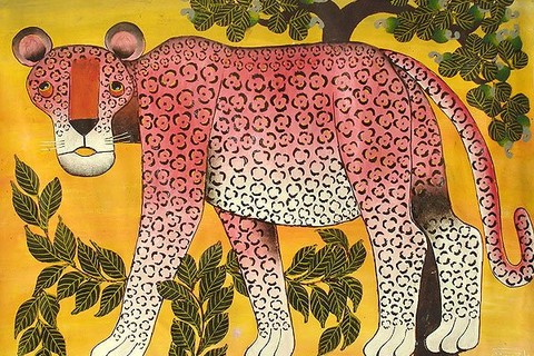 Omari Amonde 'Leopard' 2009 - oil on canvas | 80 cm x 100 cm (31.5 in x 39.4 in)