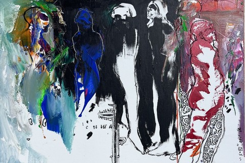 Soly Cissé 'Untitled (Gathering)' 2016 - oil on canvas | 60 cm x 80 cm