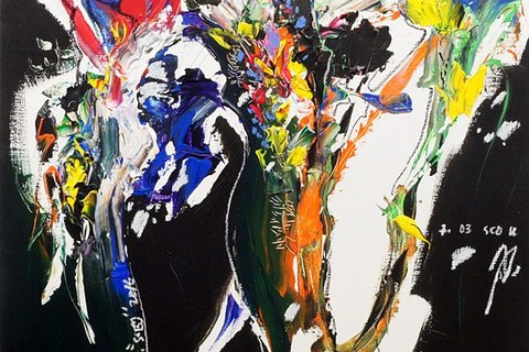 Soly Cissé 'untitled' 2016 - mixed media on canvas | 60 cm x 60 cm