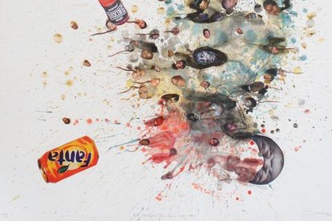 Steve Bandoma 'KO Technique 1 (Cassius Clay)' 2013 - mixed media and collage on paper | 150 cm x 100 cm