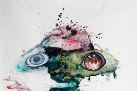 Steve Bandoma 'Wrourrelhea (Alien series)' 2014 - mixed media and collage on paper | 140 cm x 100 cm