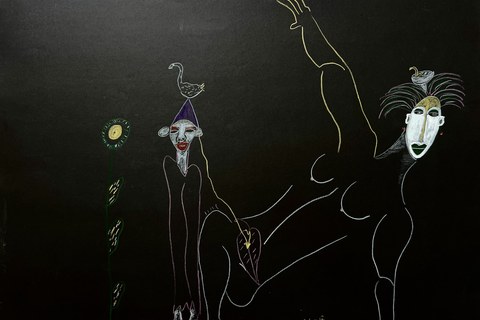 Tchalé Figueira 'Carnival' 2010 - oil on paper | 50 cm x 65 cm (19.7 in x 25.6 in)