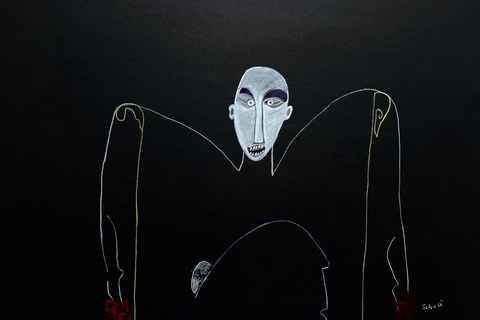 Tchalé Figueira 'The Sentinel' 2010 - oil on paper | 50 cm x 65 cm (19.7 in x 25.6 in)