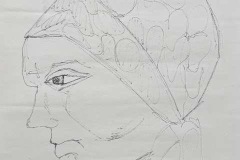Malangatana ’Woman in Profile’ 1970 - ink on paper | 43 cm x 33 cm (16.9 in x 13.0 in)