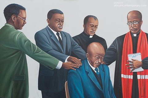 Zemba Luzamba 'The Blessers' 2017 - oil on canvas | 86 cm x 134 cm